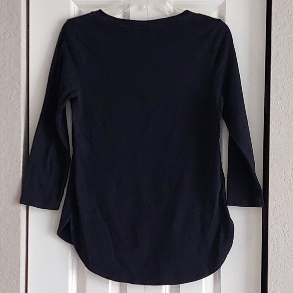 Tommy Bahama Black Long Sleeve Top Women's Size S/P - Picture 3 of 6